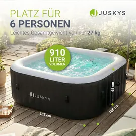 Juskys SpaLuxe 185 x 185 Schwarz/Weiß