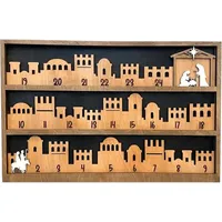 Bimhayuu Weihnachts-Adventskalender aus Holz, Countdown, Krippen-Adventskalender, 2024 Weihnachtsfeiertag, Adventskalender, Jesus-Countdown, Holz-Adventskalender, Christzentriertes Weihnachten (S)