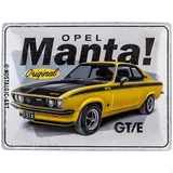 Nostalgic-Art Retro Blechschild, 30 x 40 cm, Opel – Manta GT/E – Geschenk-Idee für Opel-Zubehör Fans, aus Metall, Vintage Design
