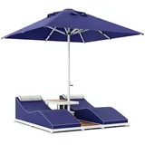 aea Gartenliege 200 x 206 x 60 cm Blau