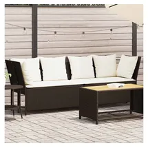 vidaXL Gartensofa mit Kissen Braun Poly Rattan