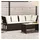 vidaXL Gartensofa mit Kissen Braun Poly Rattan