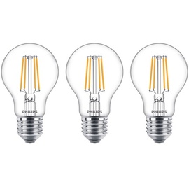 Philips LED-Lampe Classic Standard 8.5W/827 (75W) Clear 3-pack E27 8,5 W Schwarz