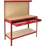 MonsterShop Werkbank Stahl/MDF 120 cm rot