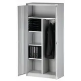 BISLEY Flügeltürenschrank Universal, Garderobeneinsatz, Metall, 645 Lichtgrau, 40 x 91.4 x 195 cm