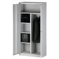 BISLEY Flügeltürenschrank Universal, Garderobeneinsatz, Metall, 645 Lichtgrau, 40 x 91.4 x 195 cm