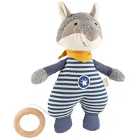 Sigikid 39793 - Spieluhr Waschbär Classic, Stoffmix, grau-blau, Babyspielzeug