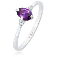 Elli Zirkonia Violett Oval Verlobung 925 Silber Ringe Damen