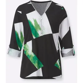 Classic Basics Sieh an! V-Shirt in schwarz-apfel-gemustert | Gr.: 56