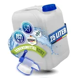 Kosmetex 25L Wasserkanister mit Auslaufhahn, Kanister BPA frei & lebensmittelecht | Mit blauen Wasserhahn für Trinkwasser im Camping, Garten, Haushalt & Outdoor, Gewerbe