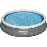 BESTWAY Fast Set Pool 457 x 84 cm inkl. Filterpumpe Rattanoptik