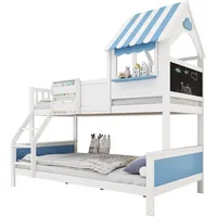 XDOVET Etagenbett, Kinderbett, mit Stauraumkasten, mit dreistufiger Schrägleiter, einzigartige