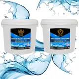 HAF® Pool Chlor Multitabs 5 in 1 | 10 kg | Langsam lösliche 20g Multi Chlortabletten mit 5 Phasen zur Pflege & Reinigung für kristallklares Poolwasser - Qualität: Made in Europe - Menge: 2 x 5 kg