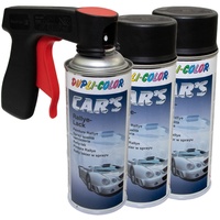 Lackspray Spraydose Sprühlack Cars Dupli Color 652240 schwarz seidenmatt 3 X 400 ml mit Pistolengriff