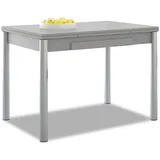 ASTIMESA Ausziehbarer Küchentisch, Aluminiumgestell, laminierte Oberfläche, Grau, ideal für kleine Räume, 90 x 50 cm, ausziehbar 140 x 50 cm