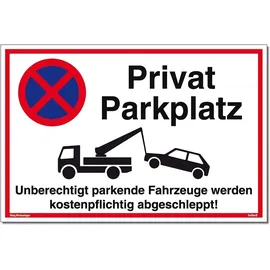 Dreifke Schild Privatparkplatz 30 x 20 cm Weiß