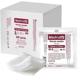 Medrull Mulltupfer - Steril - Nicht klebende Wundauflagen - Extra saugfähig -8-lagig -