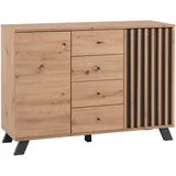 Finori Medan 01B Kommode Holzwerkstoff Artisan Oak/Anthrazit