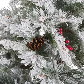 Beliani Künstlicher Weihnachtsbaum mit Schnee 180 cm Weiß