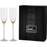 Eisch Sektglas EISCH "Champagner Exklusiv" Trinkgefäße goldfarben (goldfarben, weiß) Kristallgläser