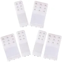 MOGITO 6 Stück BH-Verlängerer, BH Verlängerung 2/3 Haken 3 Reihen Bra Extender Weich und Bequem, BH Verschluss Elastischen Geeignet für Frauen Damen (Weiß) - kurz