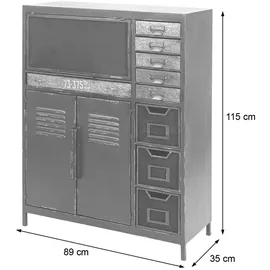 MCW Apothekerkommode 89 x 115 x 35 cm Schwarz