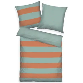 Tom Tailor BOLD STRIPES Orange/Türkis 135 x 200 cm + 80 x 80 cm