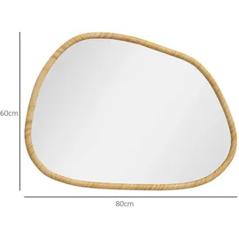 Homcom Asymmetrischer Wandspiegel 80 x 60 cm Beige