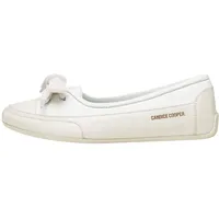 Candice Cooper Candy Bow-Ballerinas aus Leder in Vintage-Optik, weiß