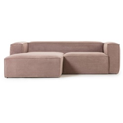 Kave Home Ecksofa Blok Cord Rosa 240 x 174 cm