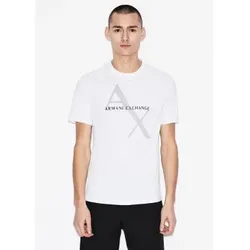 Armani Exchange für Herren. 8NZT76Z8H4Z1100 Weißes Strick-T-Shirt (M), Lässig, Baumwolle, Kurzarm