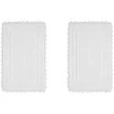Better Trends Lilly Crochet Collection Badteppich-Set, 100 % Baumwolle, 43,2 x 61 cm, Weiß, 2-teilig