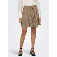 Only Damen ONLIBIZA LIFE SHORT SKIRT WVN NOOS mit Volant, Gr. M (38), Mocha Meringue, - M