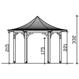 SKANHOLZ Skan Holz Pavillon Versailles Leimholz, lasiert in Nussbaum