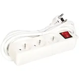 Perel Steckdosenleiste mit Schalter, 3 m 3G1.5, Innenbereich, Weiß