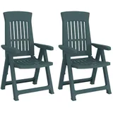 vidaXL Gartenstuhl 58 x 61 x 109,5 cm grün 2 St.