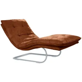 W.Schillig Relaxliege daily dreams Leder 75 x 91 x 170 cm Braun mit Kissen