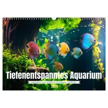 Calvendo Tiefenentspanntes Aquarium (Wandkalender 2026 DIN A3 quer), CALVENDO Monatskalender: