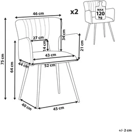 Beliani Esszimmerstuhl 2er Set SANILAC