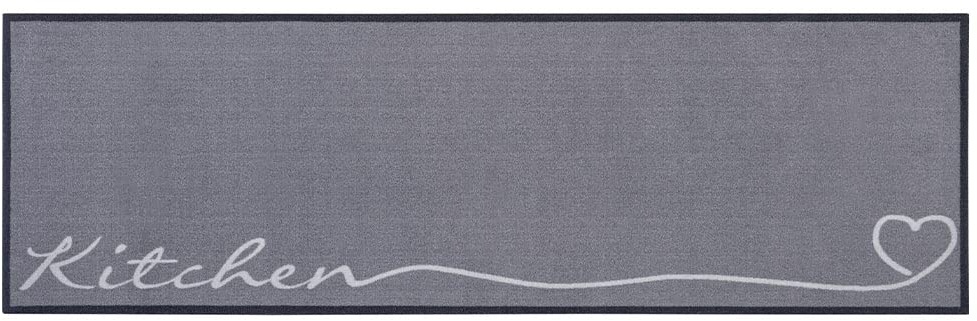 Zala Living Cook & Clean Läufer – rutschfest Teppichläufer Flachgewebe Kurzflor Teppich Küchenteppich Waschbar Küchenläufer Kitchen für Flur, Küche, Wohnzimmer – Grau, 50x150cm