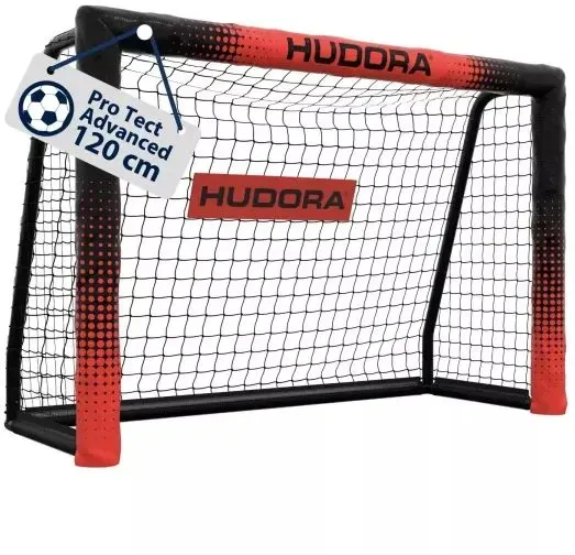 Hudora: Pro Tect Advanced Metall-Fußballtor, 120 cm – schwarz-rot