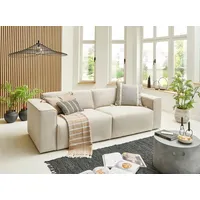 3-Sitzer ANDAS "Noord" Sofas Gr. B/H/T: 232cm x 71cm x 96cm, Struktur, beige (cream) mit Kedernaht, Breite 232 cm, Cord, Struktur