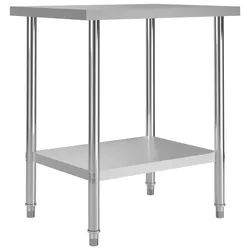DELUKE® Edelstahl Arbeitstisch KUGO 80x60x85cm, Edelstahl Gastro-Arbeitstisch Arbeitsfläche Gastro-Küchentisch Küchen-Arbeitstisch