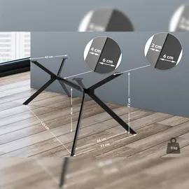 CLP Tischbeine Cascada I Tischgestell Für DIY-Projekte I Pulverbeschichteter Stahl