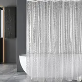 KUOGAS Duschvorhang 240 x 200 cm Anti Schimmel mit 3 Stärkere Magnete Unten,Transparent mit 3D Mosaik Muster, Wasserdicht Eva Plastik Shower Curtains für Badewanne mit 12 Ringe