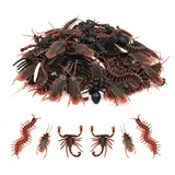 Teegxddy Kakerlaken Spiel,Scherzartikel,30 Pcs Realistische Insekten Aus Kunststoff,Anregende Künstliche Tausendfüßler, Skorpion, Kakerlake, Halloween Teasing Streich Requisiten