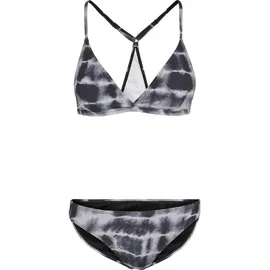 URBAN CLASSICS Tie Dye Triangle Back Bikini Black / White XS