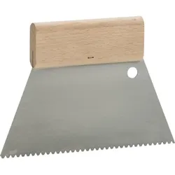 Zahnspachtel, Stahl blank, Zahnung dreieckig