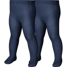 Playshoes Unisex Kinder Thermo-strumpfhose Warme Strumpfhose, marine Doppelpack,62-68 - 62-68