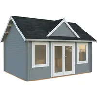 Palmako Gartenhaus Claudia 14,2 m2 - 44 mm hellgrau/weiß